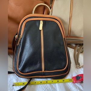 VALENTINA Italy Leather convertible black Backpack Sling Bag NWOT Travel bliss!